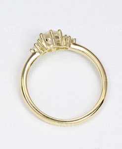 Dainty Diamond Engagement Ring, Cluster Minimalist Diamond Ring - Image 5