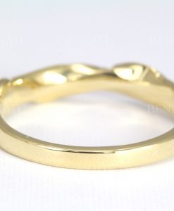 Wedding Band, Leaf Mobius Diamond Wedding Band - Image 3