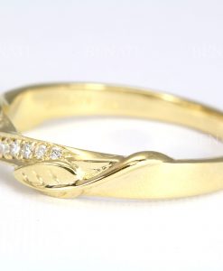 Wedding Band, Leaf Mobius Diamond Wedding Band - Image 5