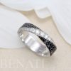 5mm mobius wedding diamond ring, White and black natural diamond ring