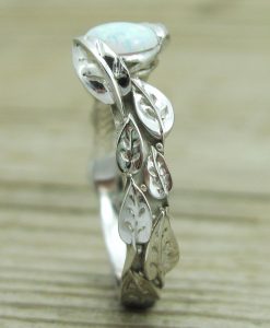Leaf Engagement Ring, Opal Engagement Ring - Image 5
