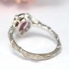 Pear Garnet Engagement Ring, Garnet Vintage Rose Gold Engagement Ring With Diamond Halo