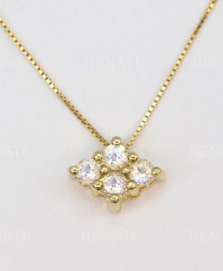 14k necklace with rainbow moonstone, Moonstone necklace - Image 3
