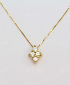 14k necklace with rainbow moonstone, Moonstone necklace - Image 4