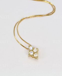 14k necklace with rainbow moonstone, Moonstone necklace - Image 5