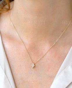 14k necklace with rainbow moonstone, Moonstone necklace - Image 6