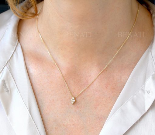 14k necklace with rainbow moonstone, Moonstone necklace