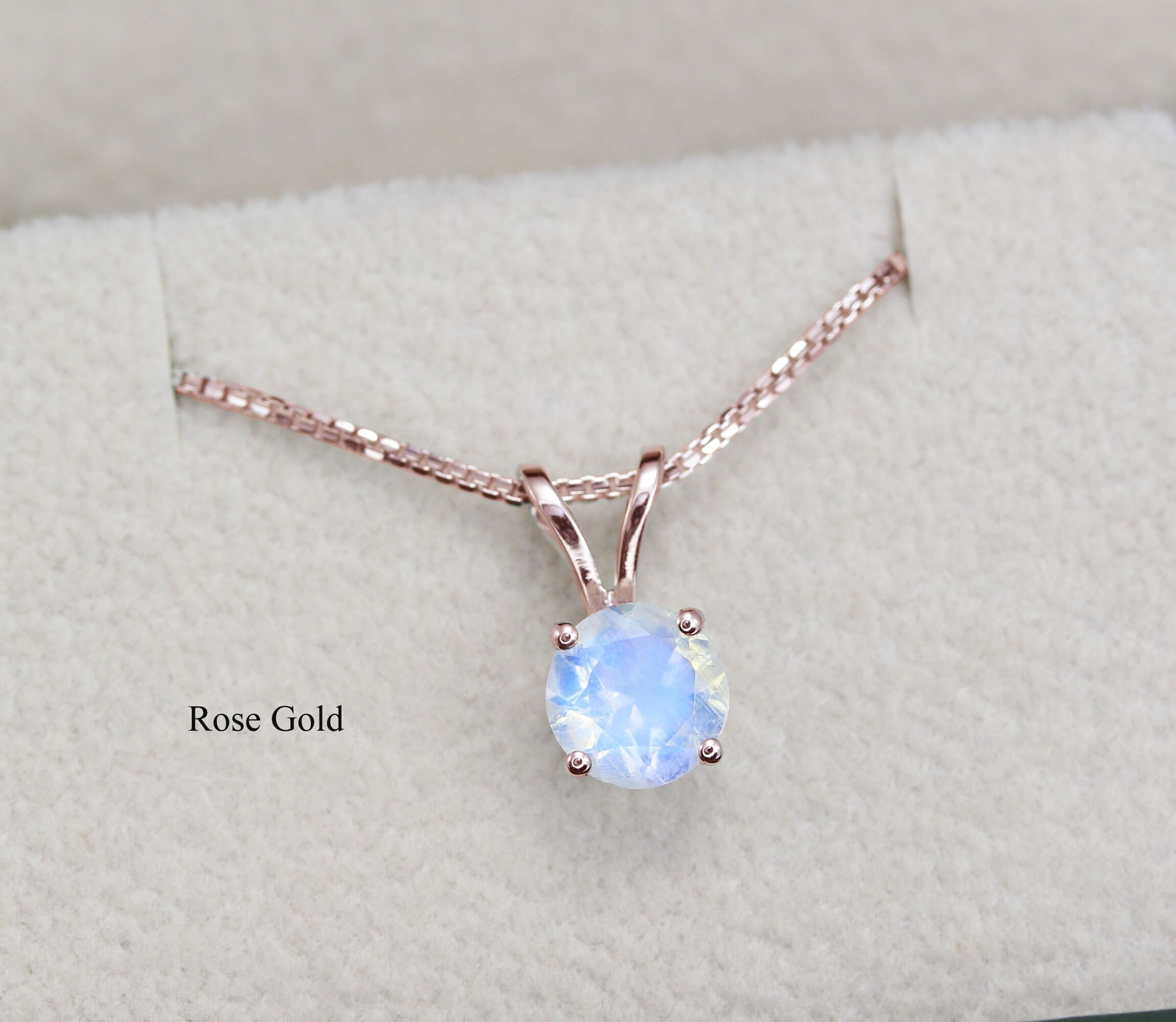 Lab-Created Opal Necklace Pear-shaped 10K Rose Gold