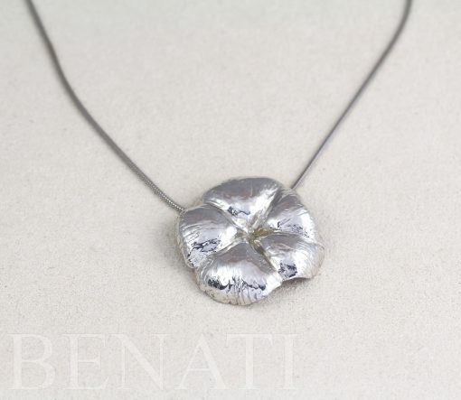 Big Flower Necklace, Sterling Silver Flower Pendant