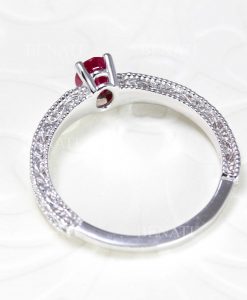 Ruby vintage ring, Antique engagement ring - Image 4