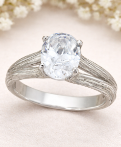 Split band moissanite engagement ring