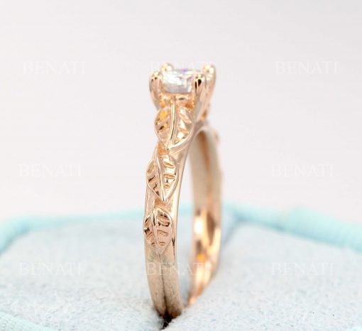 Leaf Diamond Engagement Ring, Engagement Ring