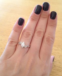 Leaf Diamond Engagement Ring, Leaves Engagement Ring - Image 4