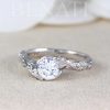 Moissanite Ring, Leaf Ring