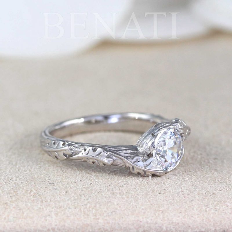 Moissanite Ring, Leaf Ring | Benati