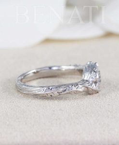 Moissanite Ring, Leaf Ring - Image 5