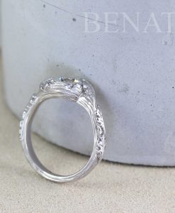Moissanite Ring, Leaf Ring - Image 6