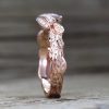Unique Nature Leaf Ring, Moissanite Engagement Ring