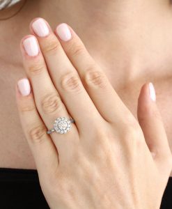 Vintage Style Engagement Ring, Cluster Antique Ring - Image 2