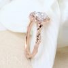 Vintage Moissanite Engagement Ring Rose Gold wedding Ring | Antique Oval cut Bridal ring| Art deco Halo Ring | Anniversary ring