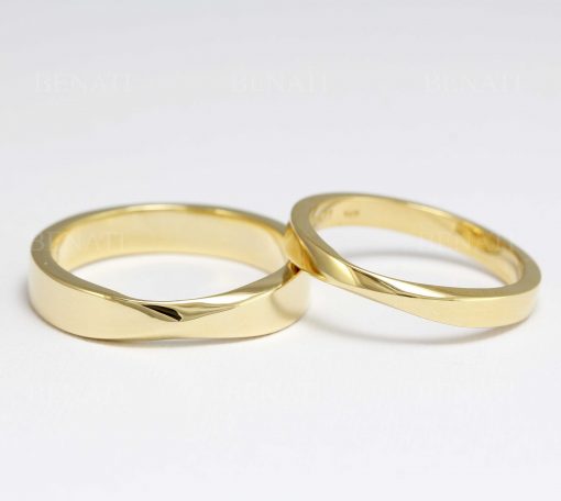 Mobius Wedding Band Set, His And Hers Wedding Rings Set
