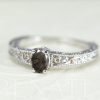 2 Carat salt & pepper diamond engagement ring, Solitaire promise ring