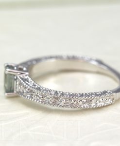 Salt and pepper diamond vintage ring, Antique engagement ring - Image 8