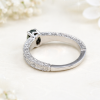 Salt and pepper diamond vintage ring, Antique engagement ring