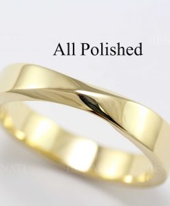 Mobius Wedding Band With Scratched Texture, 4.5mm Mobius Inspired Wedding Ring - Image 6