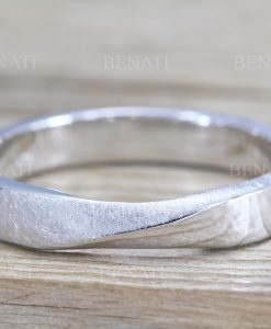 Mobius Wedding Band With Scratched Texture, 4.5mm Mobius Inspired Wedding Ring - Image 8