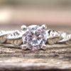Rose Gold Leaves Engagement Ring, Rose Gold Leaf engagement ring
