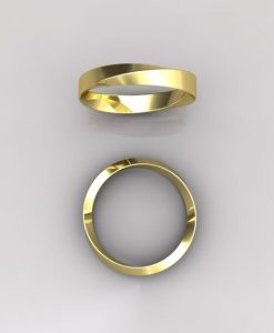 3mm Mobius Wedding Ring, Simple 14k Gold Wedding Ring - Image 6