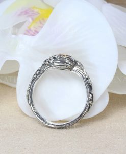 Citrine silver oak leaf ring, oak leaves ring - Image 7