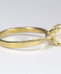Princess Cut Mobius Engagement Ring, Square Cut Solitaire Engagement Ring - Image 5