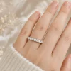Sterling Silver Opal and Diamond Eternity Band, Opal Ring For Her