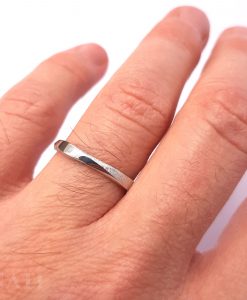 2.7mm Mobius Wedding Band, 14k White Gold Ring - Image 6