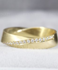 Mobius Diamond Ring, 5mm Diamond Mobius Wedding Ring - Image 5