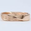 Solid Gold Mobius Mens Wedding band, Wood Texture Band