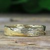 Solid Gold Mobius Mens Wedding band, Wood Texture Band