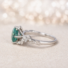 Leaf bridal ring, Oval green moissanite engagement ring, Leaf ring, Twig nature ring