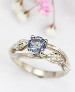 Alexandrite Twig Engagement Ring, Bark Engagement Ring - Image 4