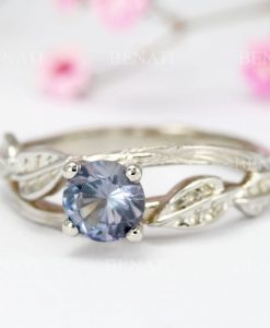 Alexandrite Twig Engagement Ring, Bark Engagement Ring - Image 2