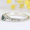 Emerald engagement ring, Emerald ring with leaves