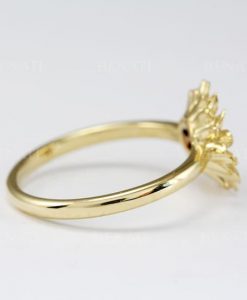 14k Gold Sunflower Ring, Flower Ring, Fine Jewelry, Artistic Ring, Sunflower Jewelry, Fall Jewelry For Women - Image 6