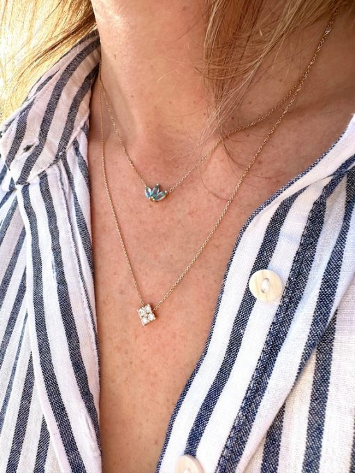Half Moon Diamond Set Necklace – WATER LILY TREASURE