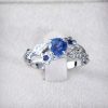 Sapphire Engagement Ring, Twig Leaf Engagement Ring With Sapphire