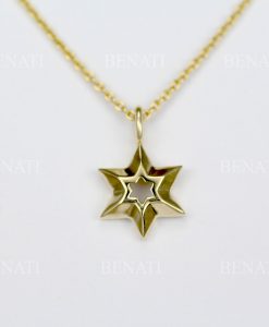 Magen David 14k Gold Pendant, Magen David Necklace, 14k Solid Gold Star Of David Dainty Charm Jewish Jewelry, Bat Mitzvah Gift For Women - Image 2