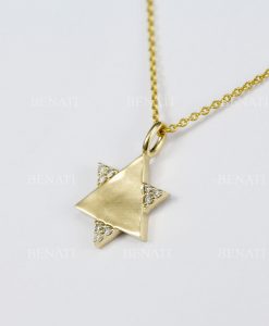 Diamond Magen David Necklace, Magen David Pendant With Diamonds, Star Of David Dainty 14k Solid Gold Jewish Jewelry, Bat Mitzvah Gift - Image 2