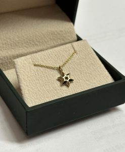 Magen David 14k Gold Pendant, Magen David Necklace, 14k Solid Gold Star Of David Dainty Charm Jewish Jewelry, Bat Mitzvah Gift For Women - Image 5