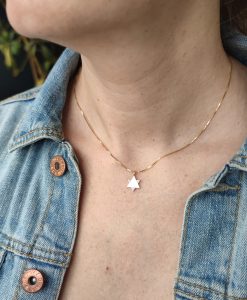 Diamond Magen David Necklace, Magen David Pendant With Diamonds, Star Of David Dainty 14k Solid Gold Jewish Jewelry, Bat Mitzvah Gift - Image 7